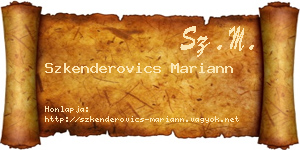 Szkenderovics Mariann névjegykártya