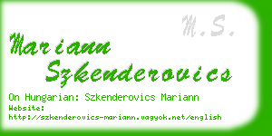 mariann szkenderovics business card